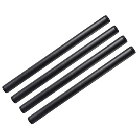 1"x24" Black Painted Iron Pipe, Home TZH 4 Pack Threaded Black Iron Pipe Nipple for DIY Project/Furniture/Shelving Decoration (4, 24")