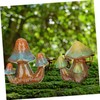 MERRYHAPY 2pcs Mushroom Figure Mushroom Statue Fairy Plants Stakes Ceramic