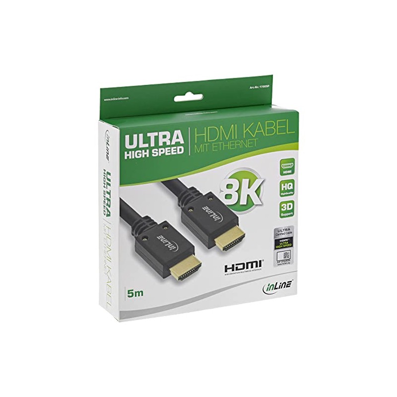 InLine® HDMI Cable, Ultra High Speed HDMI Cable, 8K4K, Male/Male,