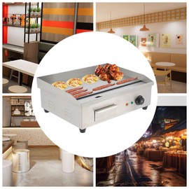 XUANIIIL 22" Commercial Electric Griddle 110V 3000W Countertop Non-Stick Griddle Flat Restaurant Plate Top Grill BBQ Stainless Steel Adjustable Temperature Control 122°F-572°F