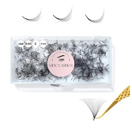 MDC LASHES 500 Promades Eyelash Fans| 5D-20D, 0.03-0.05-0.07 Thickness, C/CC/D Curls, 8-18mm| Volume Lash Extensions Premade Lash Fans Pro Pre Made False Eyelashes Pestañas Pelo A Pelo(18D-0.03-D-13)