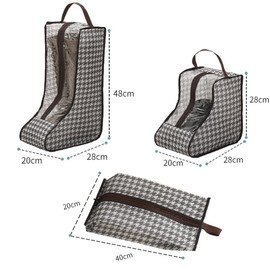 Boot Storage Bag, YouXiaor 3 Pieces Boot Bag with Handle Shoe Bag Dustproof Waterproof Boots Garage Travel Shoe Bag Shoes Bag Boots Storage Bag for Short High Boots, beige, Classic