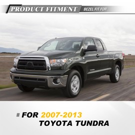 AUTOWIKI - Cubiertas de luces antiniebla para Toyota Tundra 2007-2013, faros antiniebla, bisel de plástico de repuesto para Tundra 07-13, 1 par del conductor y del pasajero