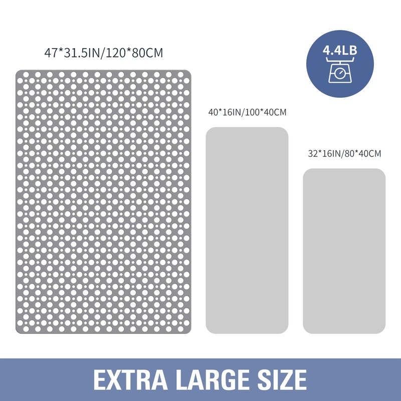 OTHWAY Large Shower Mat, 47"x 32" TPE Shower Mat Non