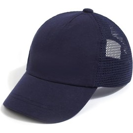 DRESHOW Toddler Baseball Hat Baby Sun Hat Cute Plain & Dinosaur Patterned Hats Unisex Baby Trucker Hats Infant Toddler Child Hats for Boys Girls, 1 pc: navy blue