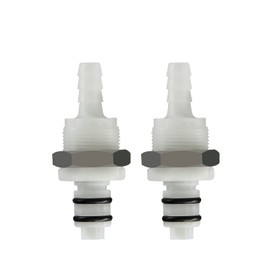 BBTUS 2PCS 1/4" 3/8" 5/16" Plastic Tube in-line Hose Quick Connector with Shut-Off valve, Panel Mounting Quick Release Coupling, Male Quick Connect Barbed Fittings (2x Male Connector)