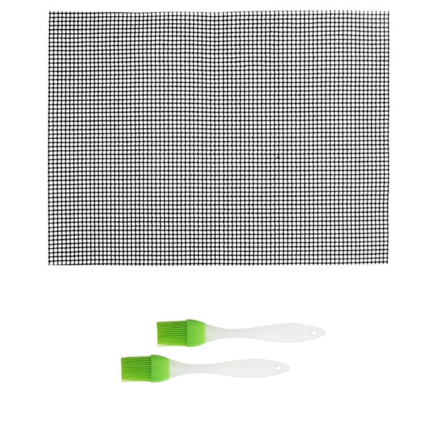 Grillmatten Set, Antihaft Grillgitter in Schwarz, 40 × 30 cm