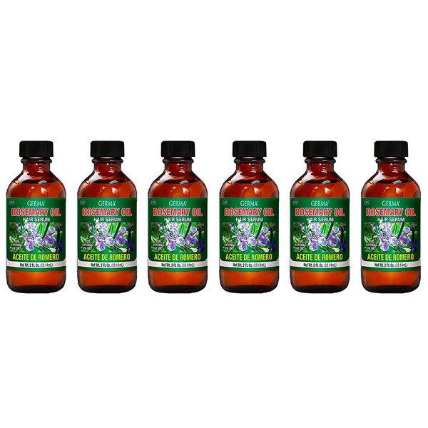 Germa Rosemary Oil. Hair Serum, Moisturizer and Anti-Aging Oil. 2 Oz. Pack of 6