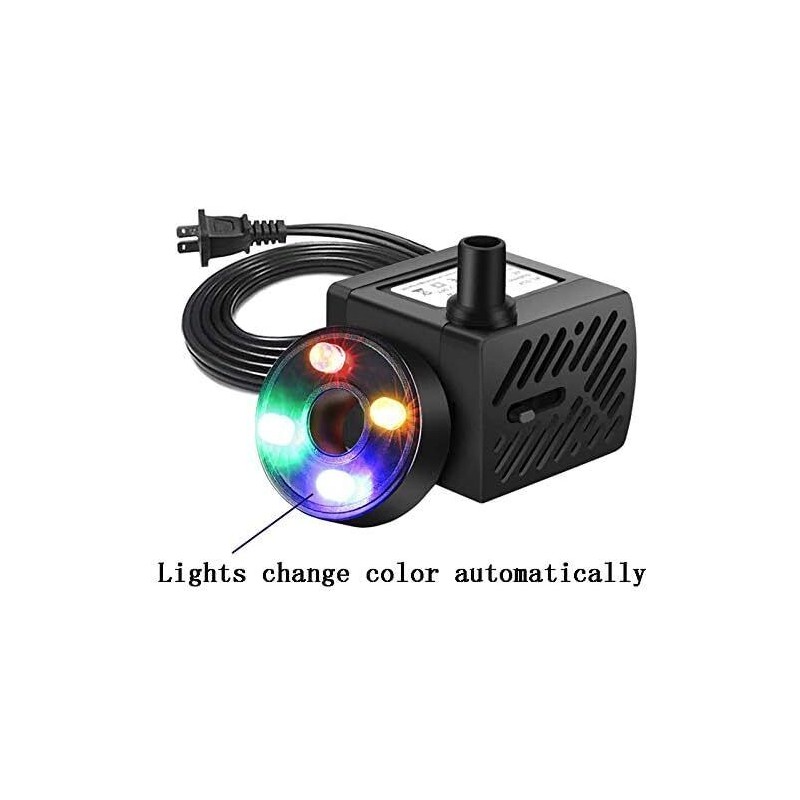 Xedragony Submersible Water Pump With Led Lights For Fountains Aquariums
