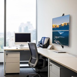 PUTORSEN Dual Monitor Wall Mount - Vertical Stacked Monitor Wall Mount for 17-32 inch Screens,Holds up to 19.8 lbs per Monitor,VESA 75x75/100x100mm,Black