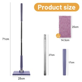 Doksvp Mini Mop Practical Mop Set, Automatic Cloth Change Mini Mop, 360° Rotating Head Mop, Mop with Automatic Metabolism, with 5 Microfibre Mop Covers, for Walls, Floors