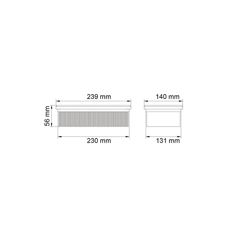 Flat Pleated Filter | 239 x 140 x 56 mm