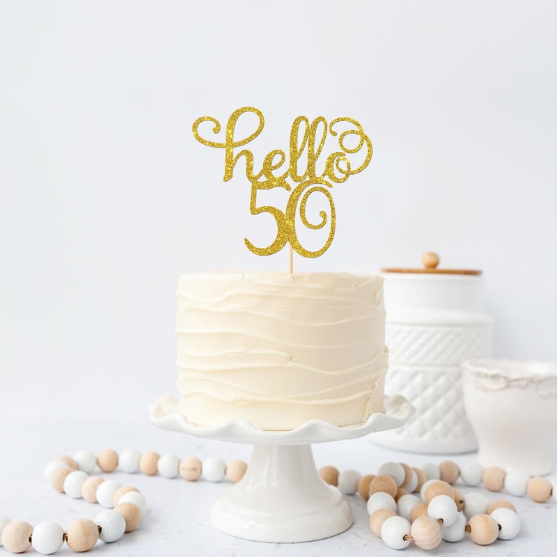 Hello 50 Cake Topper - 50th Birthday / 50th Wedding