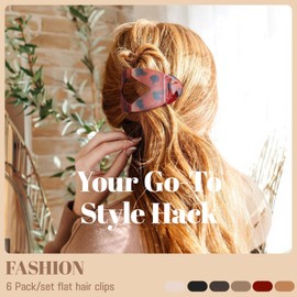 KU Large Flat Claw Clips – Hair Clips for Women, 4-Pack – Lightweight & Comfortable, Non-Slip, for Thick & Thin Hair, Elegant French Hair Clip for Everyday, Sports, Driving(Leopard)