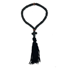 Needzo 33 Knot Handmade Lebanese Prayer Rope with Tassel, Dark Blue, 6.5 Inches