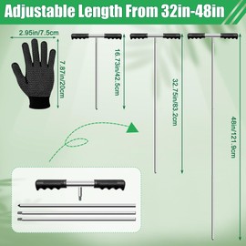 Coldairsoap 32"-48" Stainless Steel Soil Probe Rod with Gloves