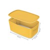 Leitz MyBox Small Storage Box with Lid, Warm Yellow, Cosy