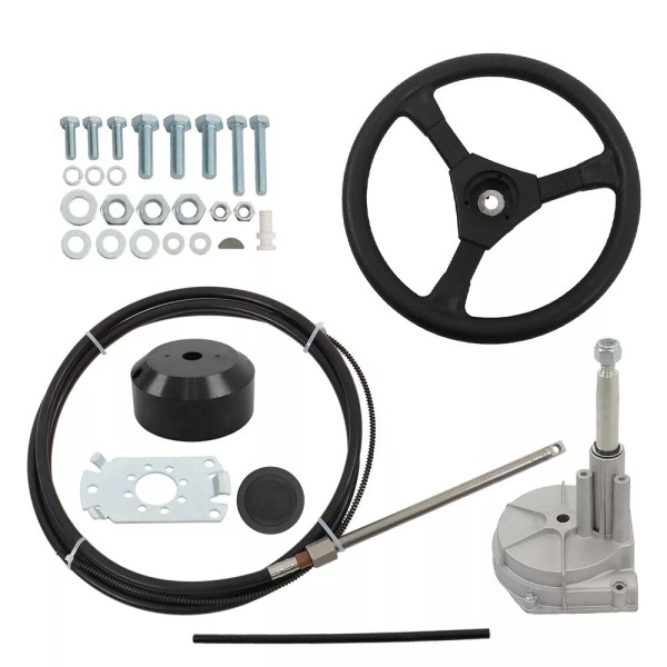 golfpartstore SS13712 12 Feet Boat Rotary Steering System Outboard Kit