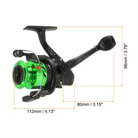PATIKIL Fishing Reel, Ultralight Saltwater Reel Left/Right Interchangeable Handle 5.2:1 Gear Ratio for Freshwater Saltwater Ice Fishing, Black, Green