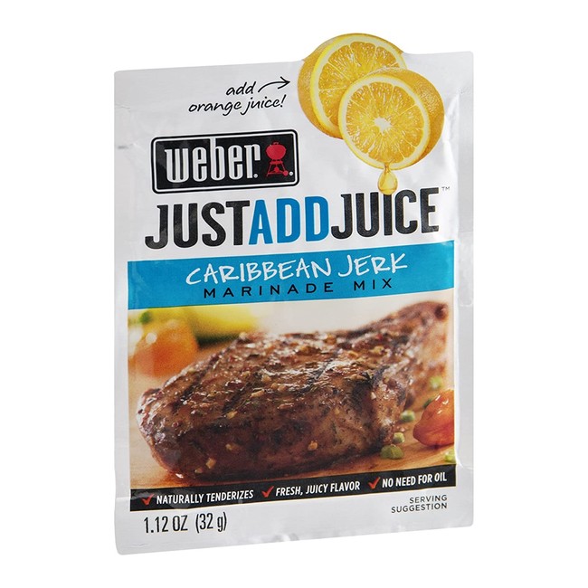 Weber Just Add Juice Marinade Mix Caribbean Jerk 1.12 OZ (Pack of 24)