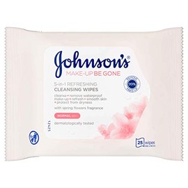Johnson's Makeup Be Gone Refreshing Wipes, Spring flower, Pack of 25