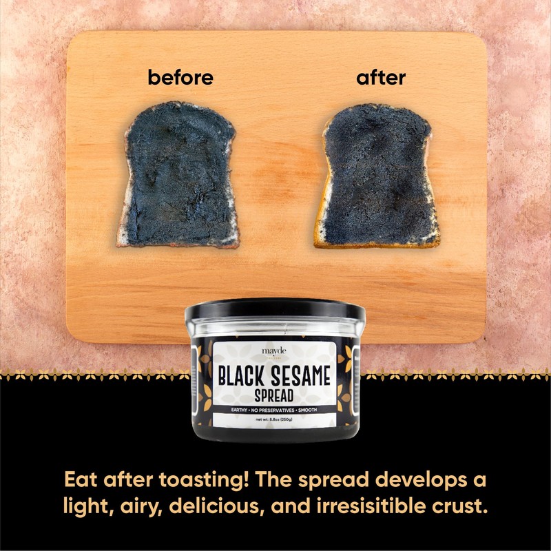 Mayde Black Sesame Paste Spread, Premium Ground Black Sesame Jam