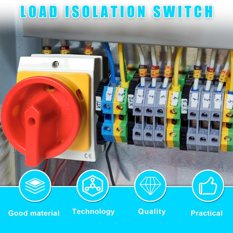 Main Switch Circuit Breaker 25A: 4-Pin Main Switch in Housing,