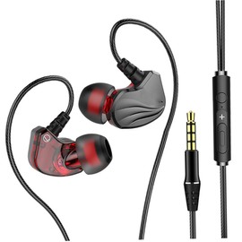 TEHAUX Ear Wired Earphone with Subwoofer Bass Earbud Headset for Gaming and Music Ergonomic Fit for Phone and Tablet Connector Grey