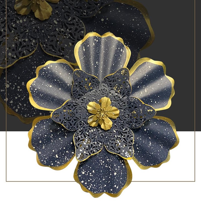 Metal Flower Ornament Wall Art Iron Flower Pendant for Home