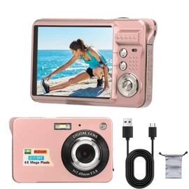 4K Digital Camera, 48MP Mini Children Video Camera, 8X Zoom Vlogging Camera, 2.7in LCD Display for Photography Continuous
