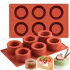 JOERSH 2Pcs Chocolate Candy Mold Silicone Round Molds for Baking