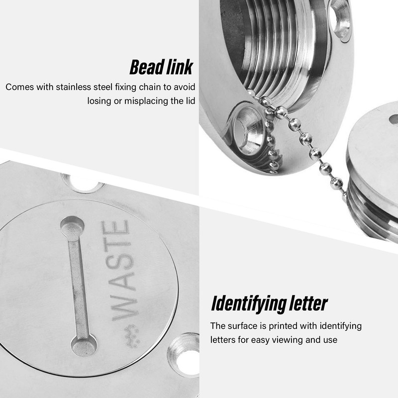 Boat Deck Filler with Key Cap Marine Stainless Steel Hardware