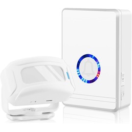 Wireless Motion Sensor Doorbell, Greencycle Motion Detector Alarm When Entering, Door Chime for Business/Store/Office Entry, Motion Sensor Detect Alarm, USB/Battery Powered, Pulg-in Chime Alarm