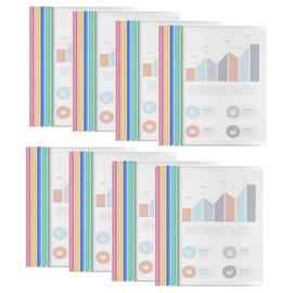 Binditek 40 Pack Clear Report Covers with Sliding Bars, 60 Sheet Capacity, 7mm Sliding Bar File Folder, 5 Assorted Colors, for Students and Coworkers