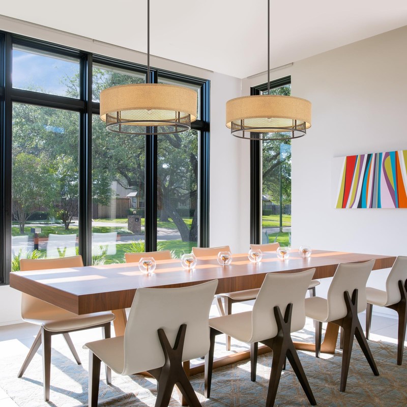 VANZARLA 4-Light Modern Farmhouse Chandelier for Dining Room, Rustic Chandelier