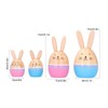 Wood Rabbit Family Figures Handcraft Decoration Ornament for Living Room