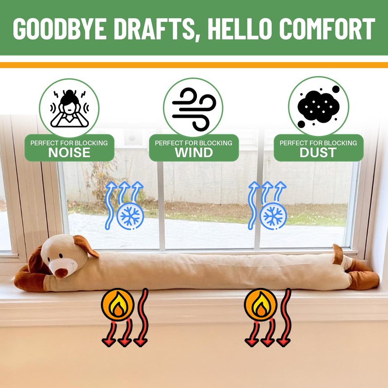 Evelots Under Door Dog Draft Stopper - Weighted - Keep