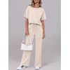 ANRABESS Women's Summer 2 Piece Outfits Casual Short Sleeve Sweatsuits