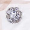 LAXPICOL Broche grande de flores de cristal transparente brillante para