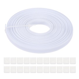 PATIKIL Varilla Para Coser, 15 Yardas 10mm De Ancho Poliéster De Alta Densidad Para Corsé Con 60 Piezas De Tapas Para Corsé Vestido De Novia Sombrero Gorro DIY, Blanco