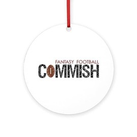 CafePress Fantasy Football Commish Round 4" MDF Holiday Ornament