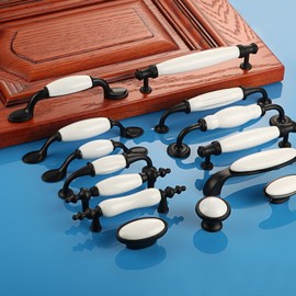 EBETA E 10 Cabinet Handles Bow Handles Ceramic Handles Door Handle Retro Furniture Handle Drawer Handle Furniture Knobs (Hole Spacing 96 mm)