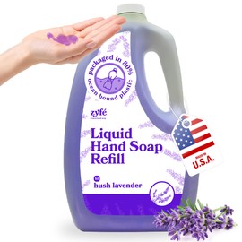 ZYFE Liquid Hand Soap Refills - Non-Toxic, Plant-Derived Vitamin Infused with Essential Oils - Kitchen Hand Soap Refill & Bathroom Essentials Handsoap Hand Wash - Hush Lavender Scent, 64oz