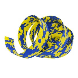 KINGOU Yellow & Blue Camouflage EVA Road Bike Handlebar Tape with Bar Plugs - 2PCS Per Set