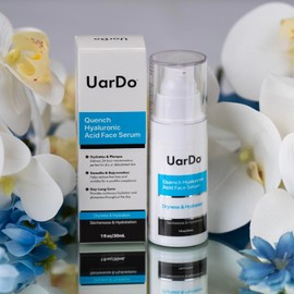 Uardo Quench Hyaluronic Acid Face Serum 1 Fl Oz/ 30 ml - usn106 | For Dry & Dehydrated Skin | Moisturizing | Aids w/Wrinkles & Fine Lines | For Women and Men