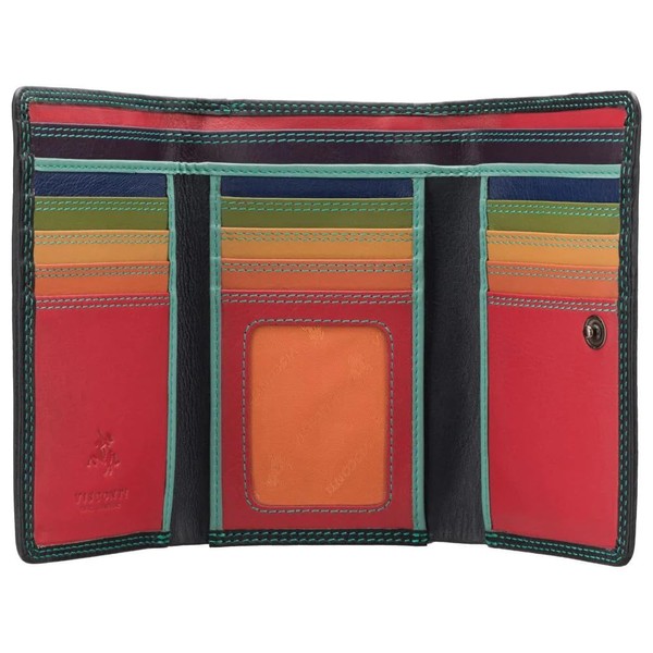 VISCONTI Rainbow Collection Bora Multi Colored Large Trifold Soft Leather