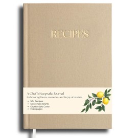Recipe Book to Write in Your Own Recipes - Recipe Book - Premium Water-Resistant Fabric Hard-Cover Recipe Journal - Blank Recipe Notebook - Keepsake Gift for Mom - Sand