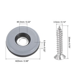 sourcing map 25mm Furniture Feet Slider Glides Screw-in Chair Leg Protector Pads PTFE 12pcs