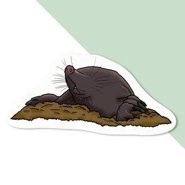 4 x Small 50mm 'Blind Mole' Permanent Sticker Decals for Cars/Windows/Bins/Walls etc (DW00053221)