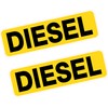 2x Reminder Diesel Fuel Printed Vinyl Stickers BLACK on YELLOW